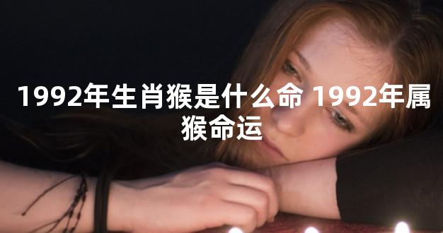 1992年生肖猴是什么命 1992年属猴命运